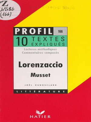 cover image of Lorenzaccio, 1834, Musset